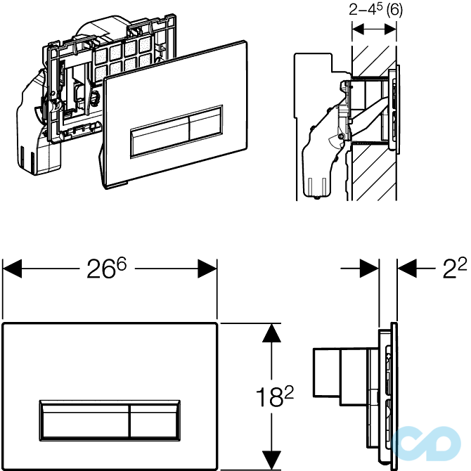 Кнопка змиву Geberit Sigma40 115.600.SQ.1 купити