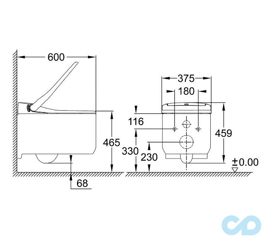 чертеж Унитаз-биде Grohe Sensia Arena 39354SH0