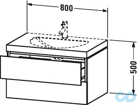 креслення Тумбочка c умивальником Duravit L-Cube LC 6905