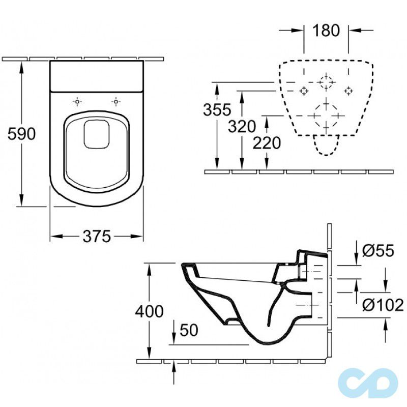 підвісний унітаз villeroy boch sentique 56221001