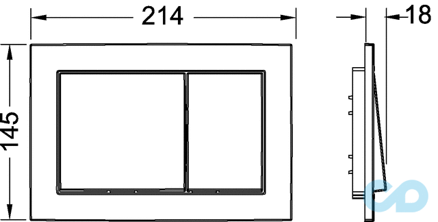 технічна схема Інсталяція для унітазу TECE base 4 в 1 9400000