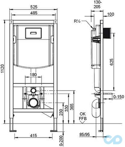 инсталляция для подвесного унитаза villeroy boch viconnect 92246100