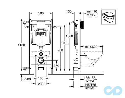 інсталяція для підвісного унітазу grohe rapid sl 38775001 38775