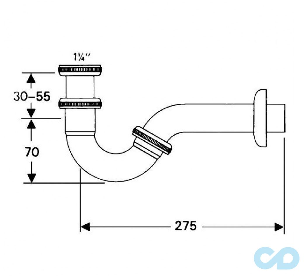 креслення Сифон для біде Hansgrohe 55237000