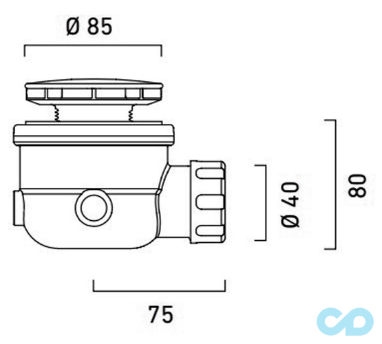 креслення Сифон для піддону Catalano Base 5PIPD00