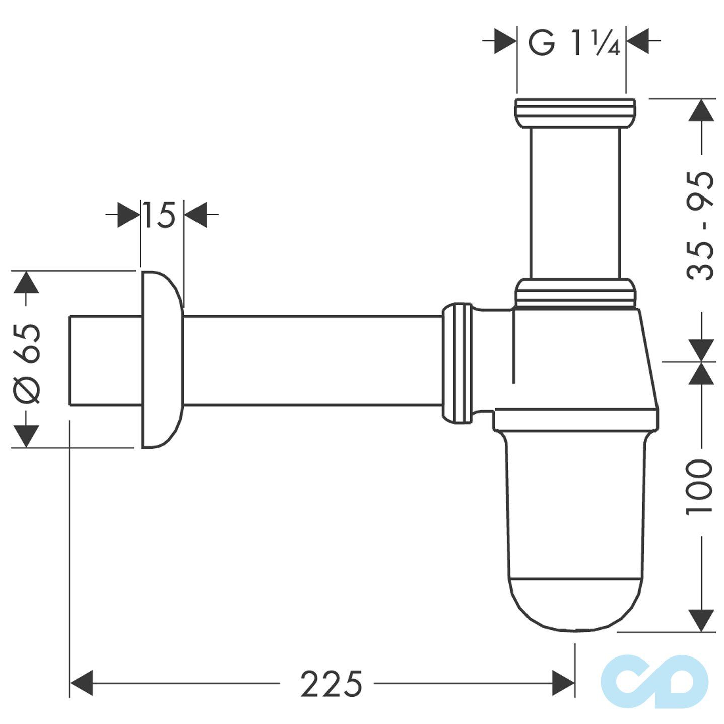 креслення Сифон-стакан для біде Hansgrohe 55213000