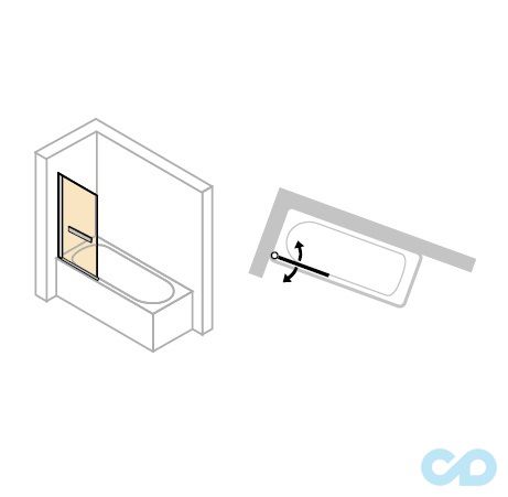 креслення Шторка для ванни Huppe 121702.069.321