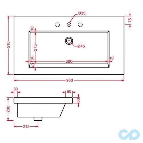 ціна раковина вбудована artceram gap 96 gpl004