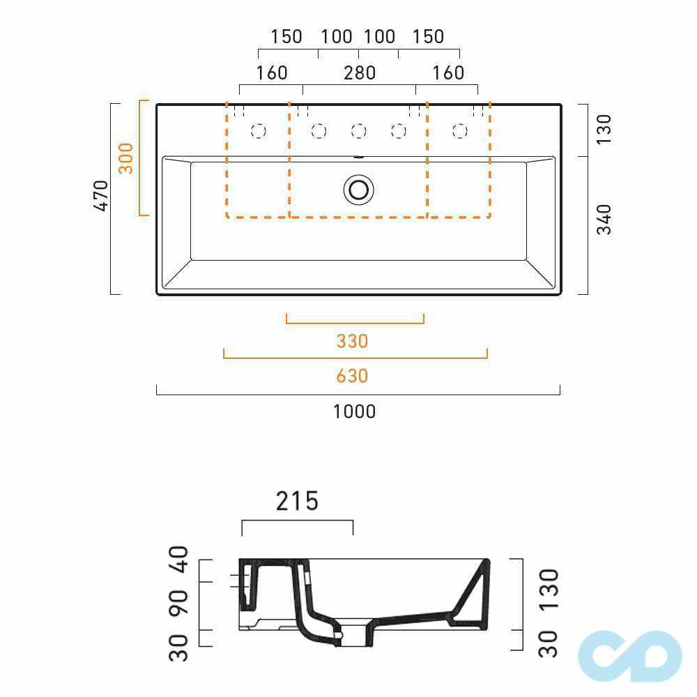 размеры раковина catalano premium 100 110vp00