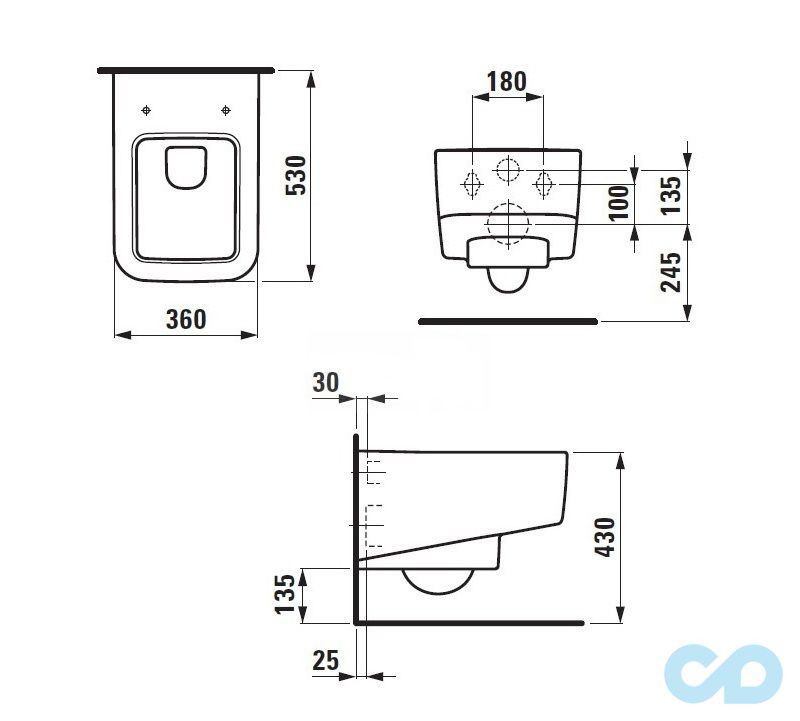 унітаз підвісний pro s білий laufen