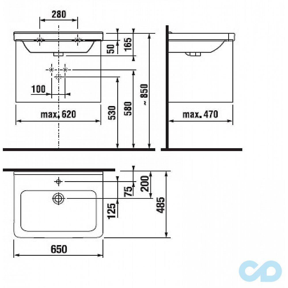 креслення Раковина Jika Cubito 8104240001041