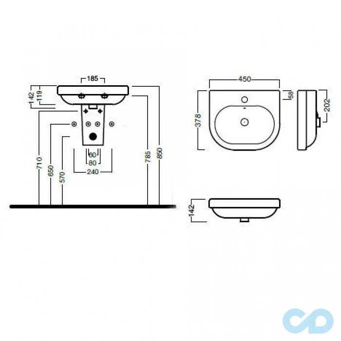 раковина hatria daytime yxbm ціна