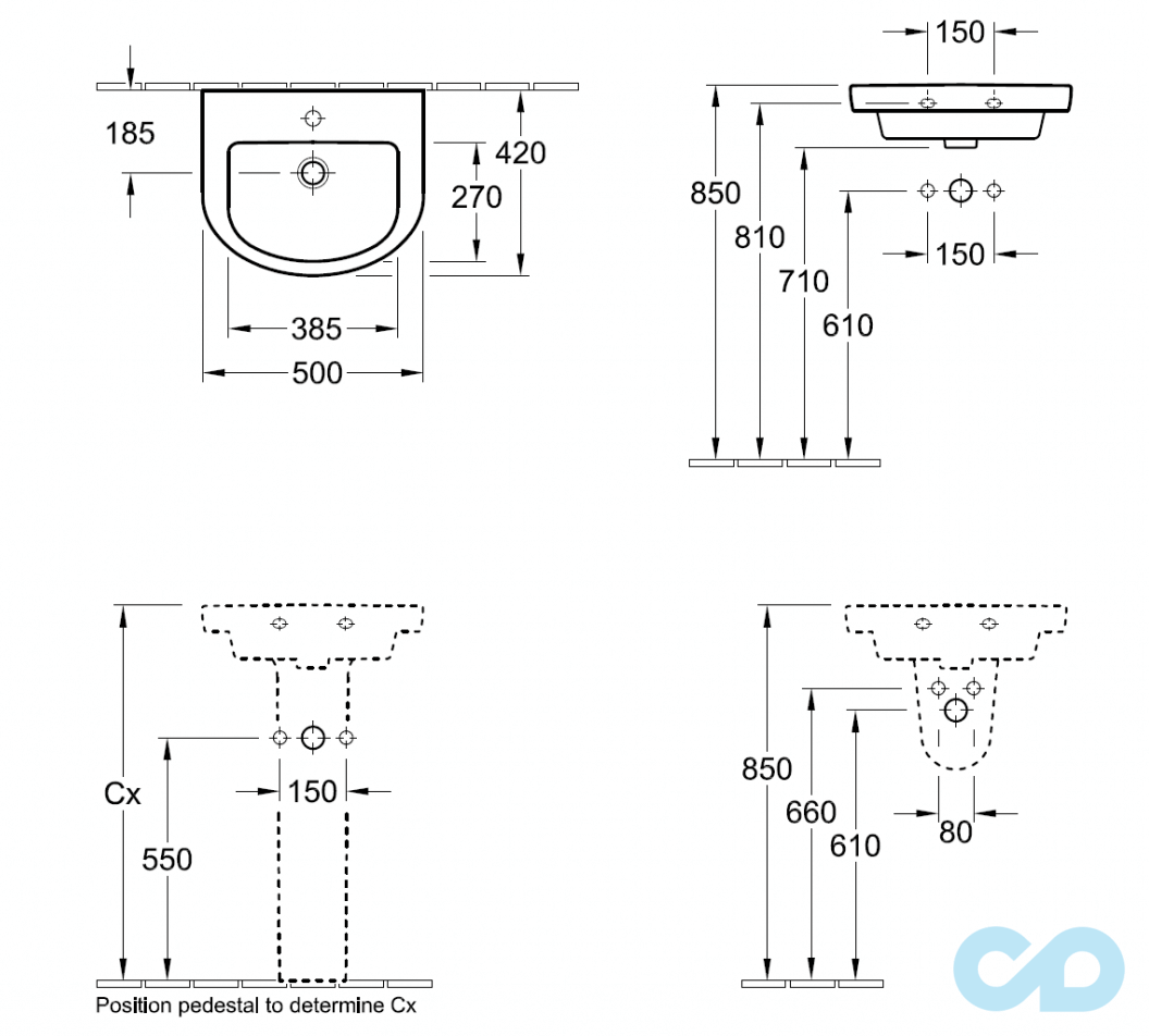 раковина villeroy & boch subway 2.0 73165001 розміри