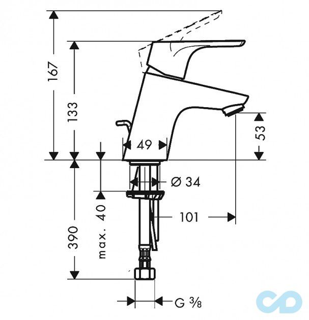 розмір змішувач для раковини hansgrohe focus 31730000