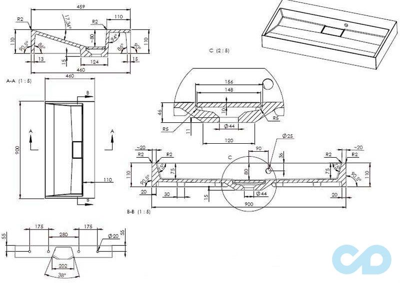 креслення Раковина Fancy Marble Ashley