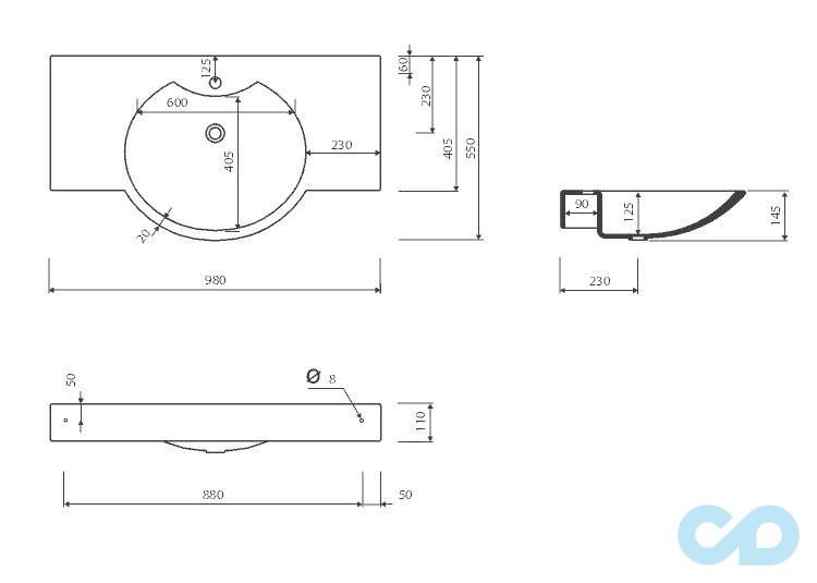 креслення Раковина Fancy Marble Carme