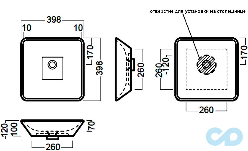 раковина накладна hatria happy hour yoqr фото