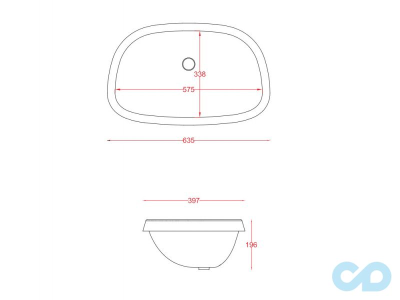 раковина накладна artceram plettro incasso plt004 розміри
