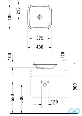 розміри раковина duravit durastyle 034943