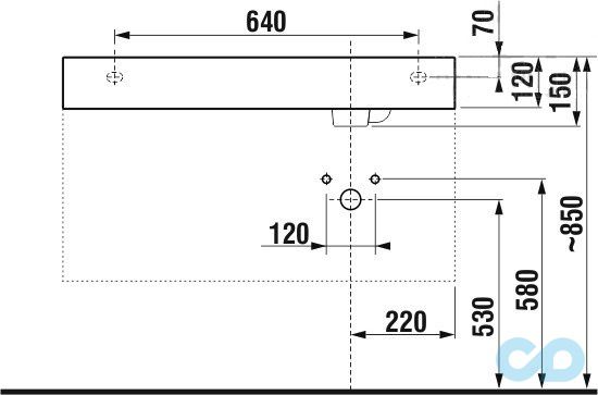 креслення Раковина Jika Pure 8134230001061