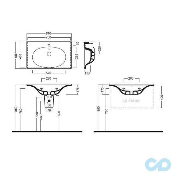 раковина hatria le fiabe y1ab розміри