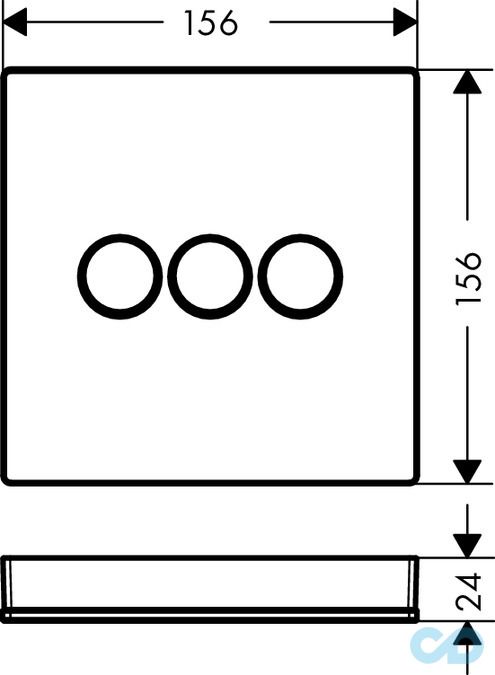креслення Запірний вентиль Hansgrohe ShowerSelect 15736400