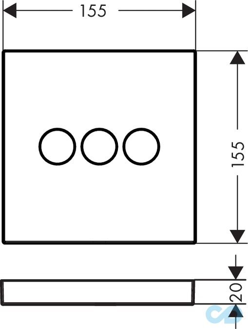 креслення Вентиль Hansgrohe ShowerSelect 15764000