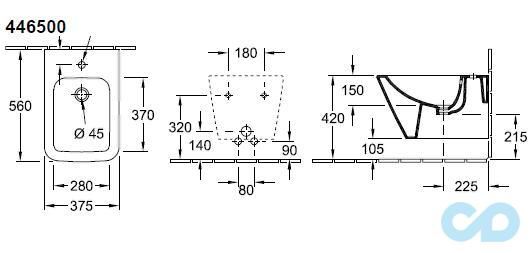 біде villeroy finion розміри
