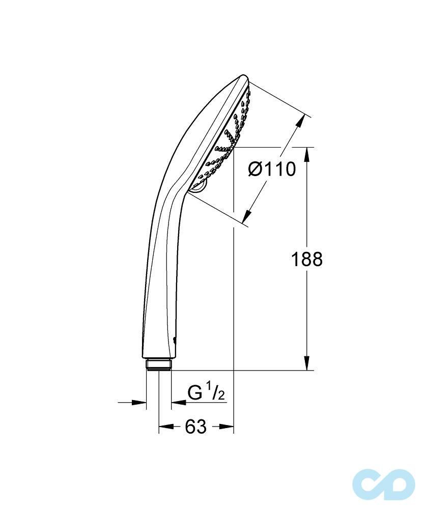 креслення Ручний душ Grohe Euphoria 110 Massage 27239000