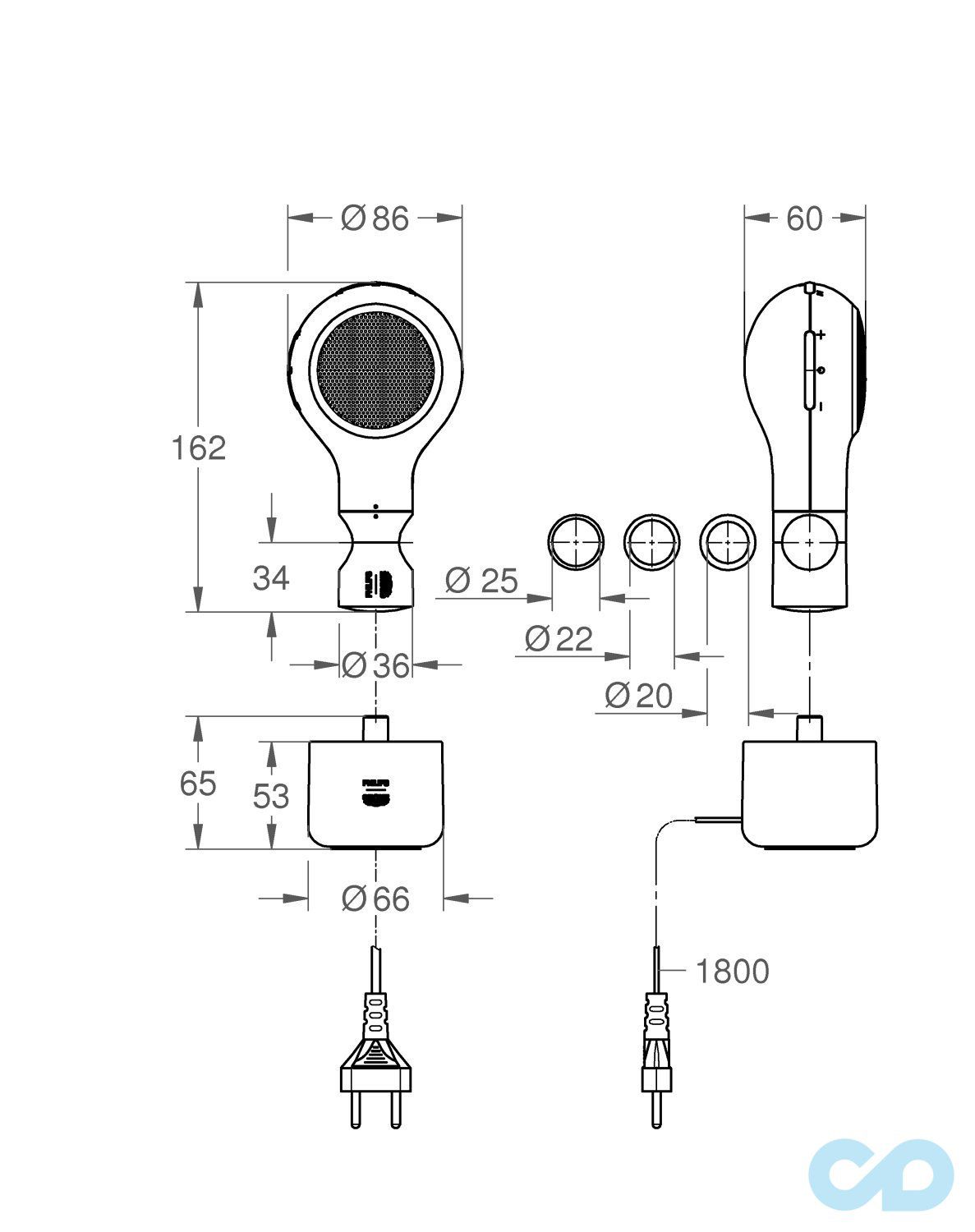 креслення Бездротова колонка для душа Grohe Aquatunes 26268LV0