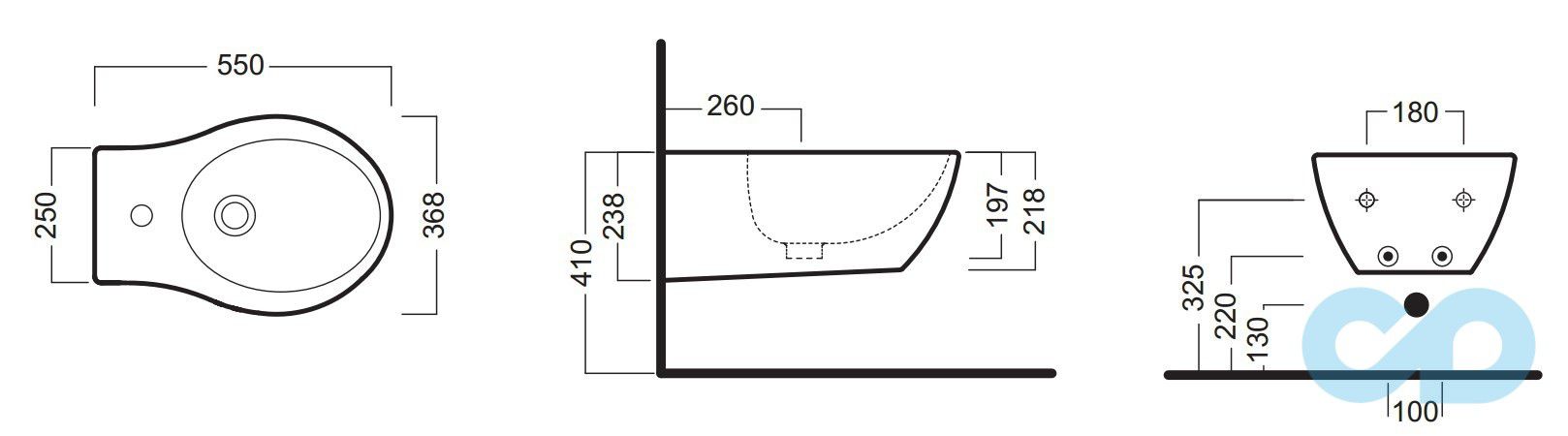 біде hatria nido розмір