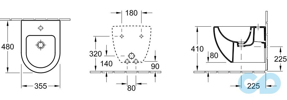 біде вкорочене villeroy subway