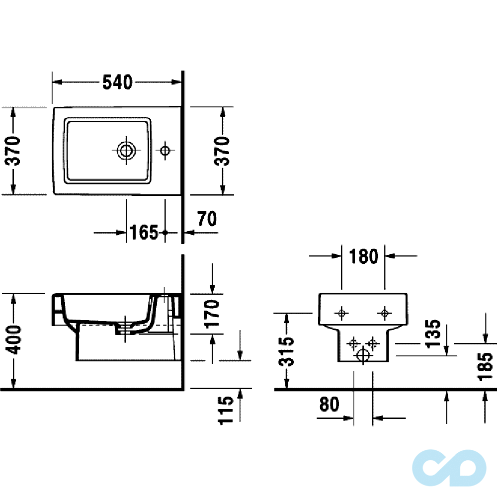 біде підвісне duravit vero