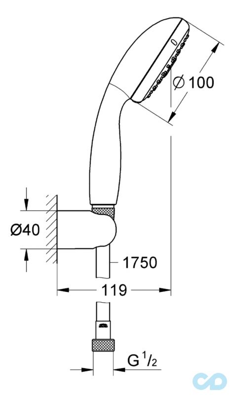 чертеж Душевой набор Grohe New Tempesta 27849000