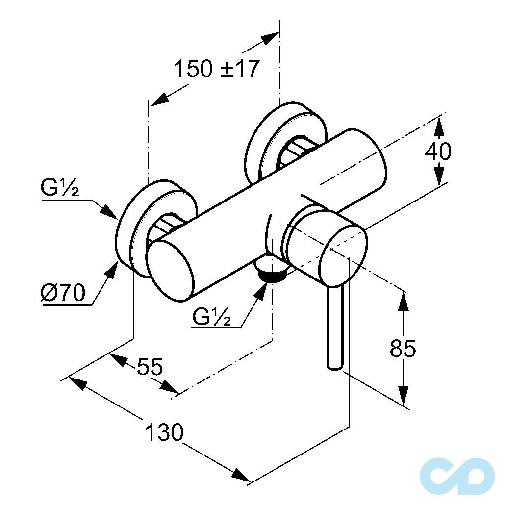 размер смеситель для душа kludi bozz 388310576