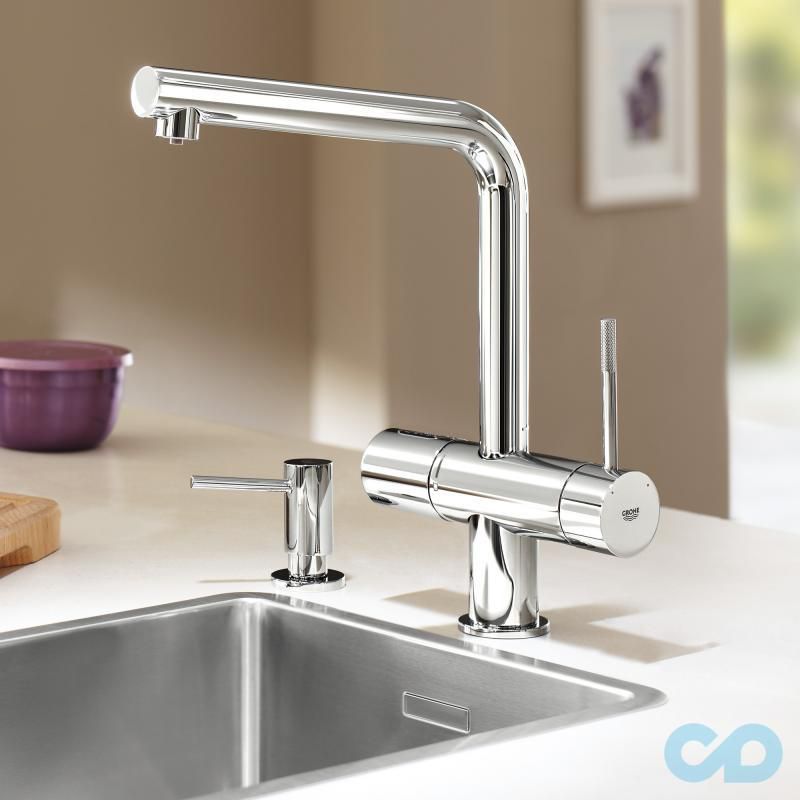 ціна змішувач для мийки з функцією фільтра grohe blue® minta 31347002