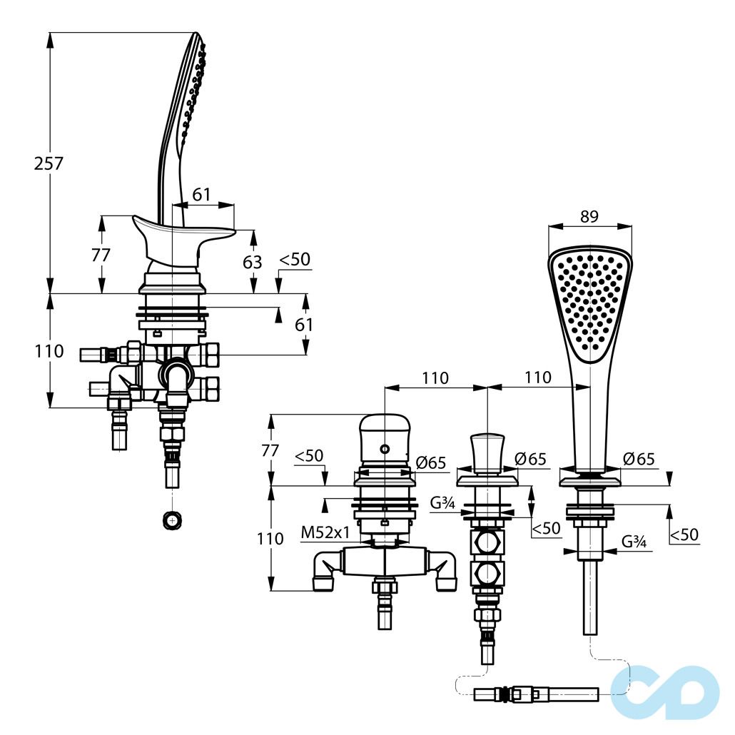 розмір змішувач для ванни і душа kludi ambienta 534480575