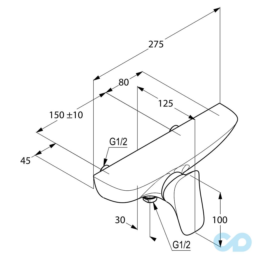 розмір змішувач для душа kludi ambienta 537100575