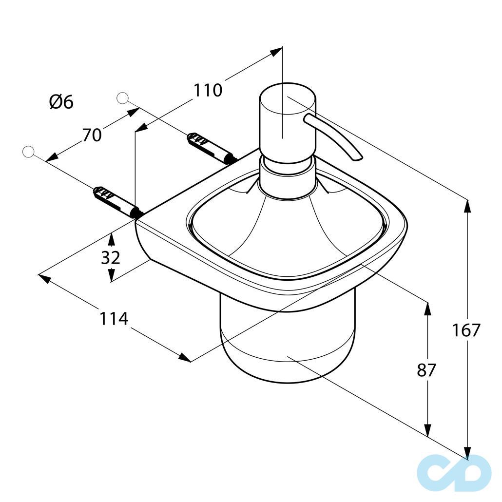креслення Дозатор рідкого мила Kludi Ambienta 5397605