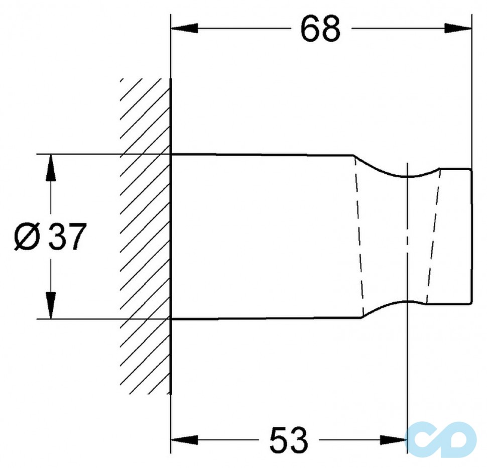 креслення тримач душу Grohe New Tempesta Cosmopolitan 27594000