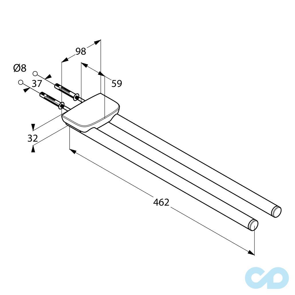 креслення Тримач для рушників Kludi Ambienta 5397705