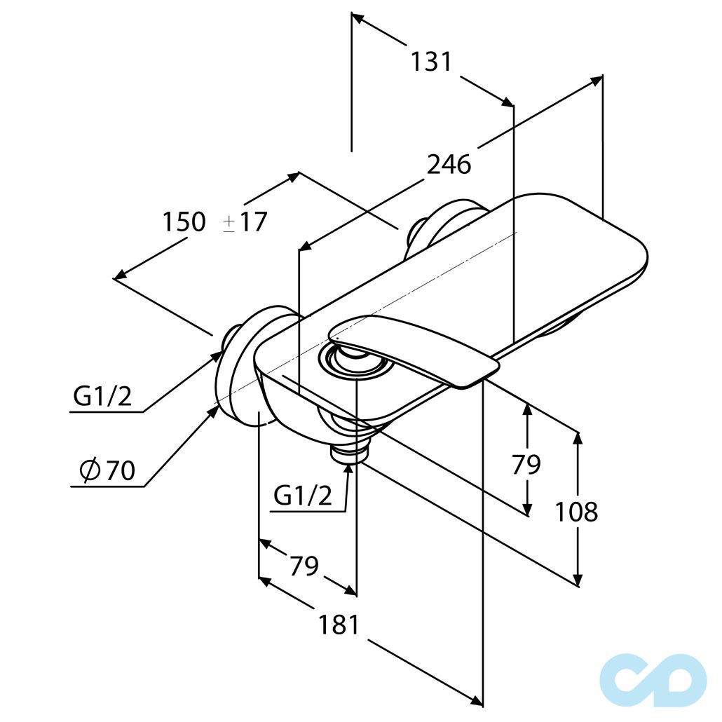 розмір змішувач для душа kludi balance 527109175