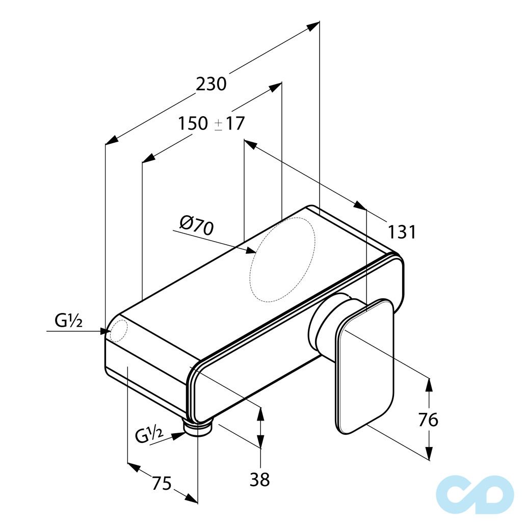 розмір змішувач для душа kludi e2 497140575