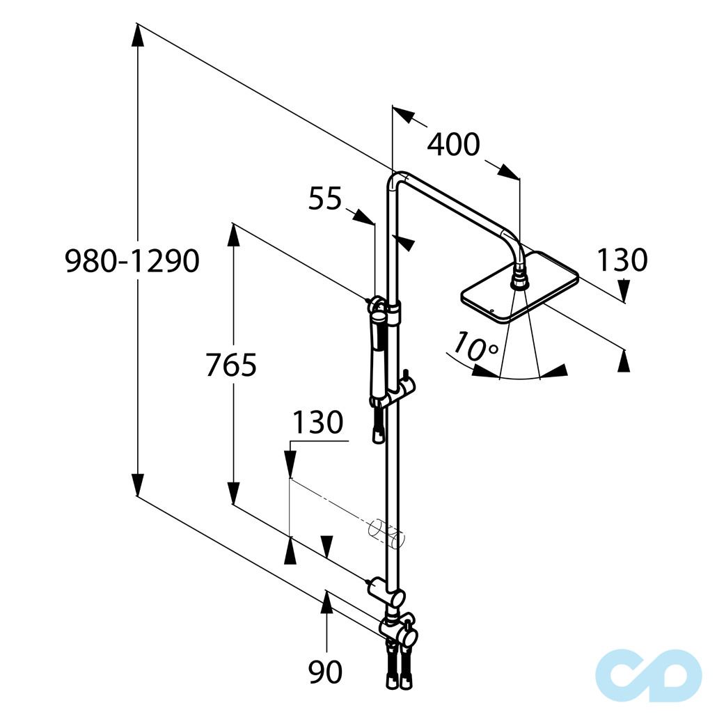 креслення Душова система Kludi A-QA 4919105-00