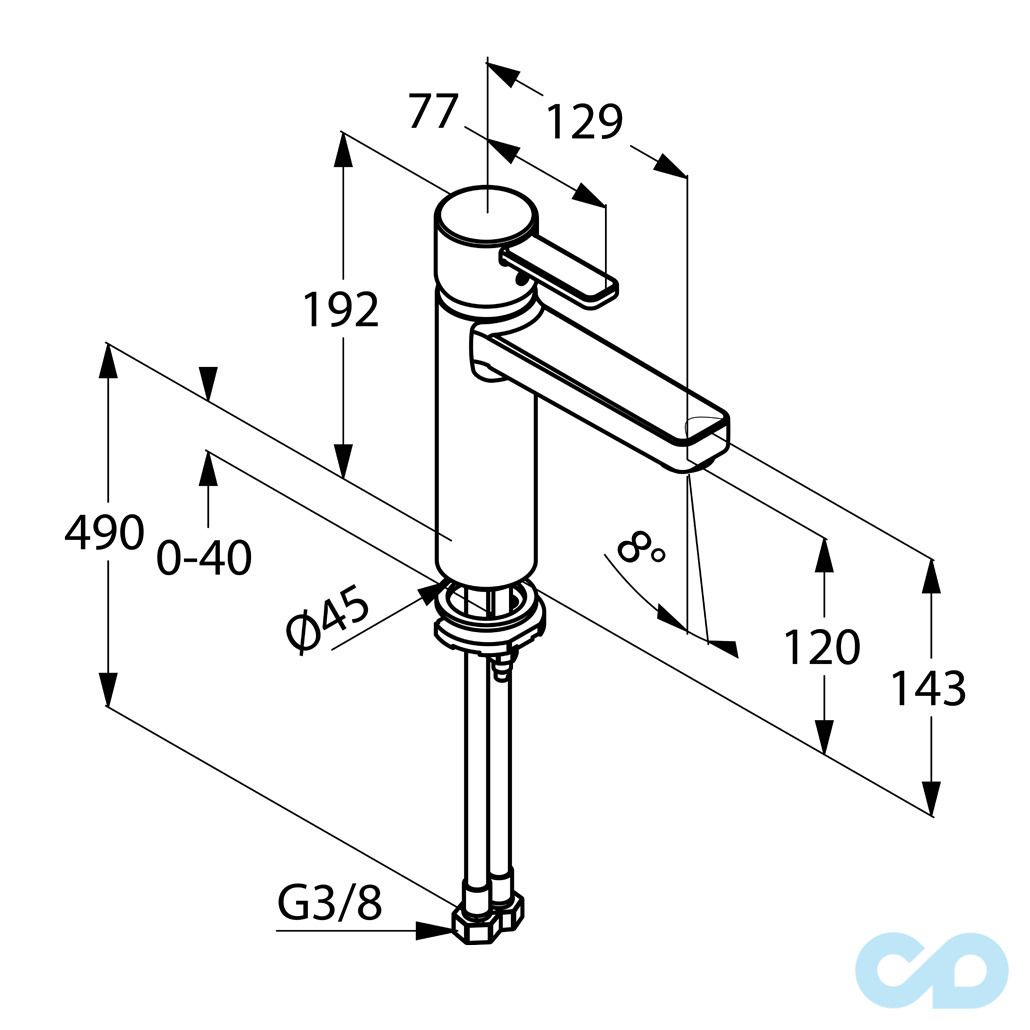розмір змішувач для раковини kludi zenta 382650575