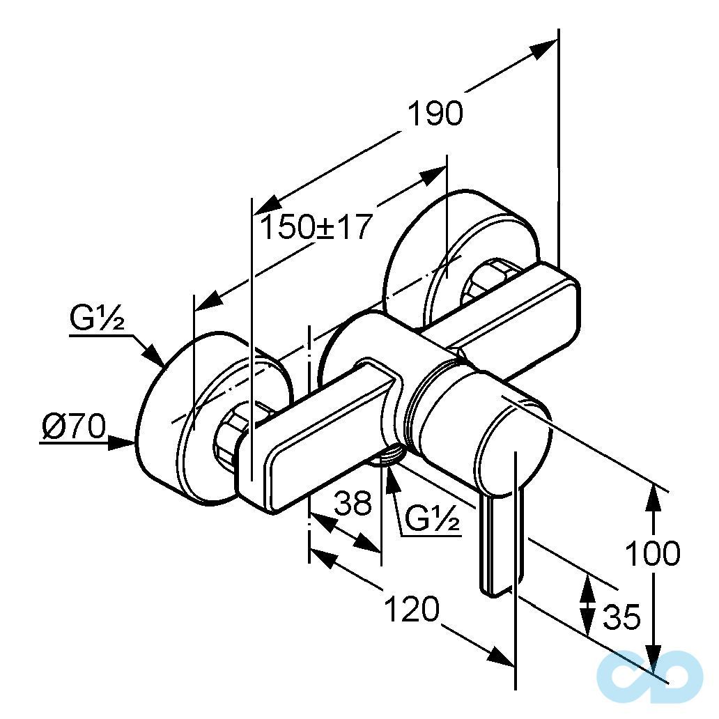 розмір змішувач для душа kludi zenta 388708675
