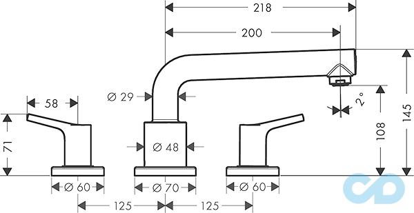 розмір змішувач для ванни hansgrohe talis s 72415000