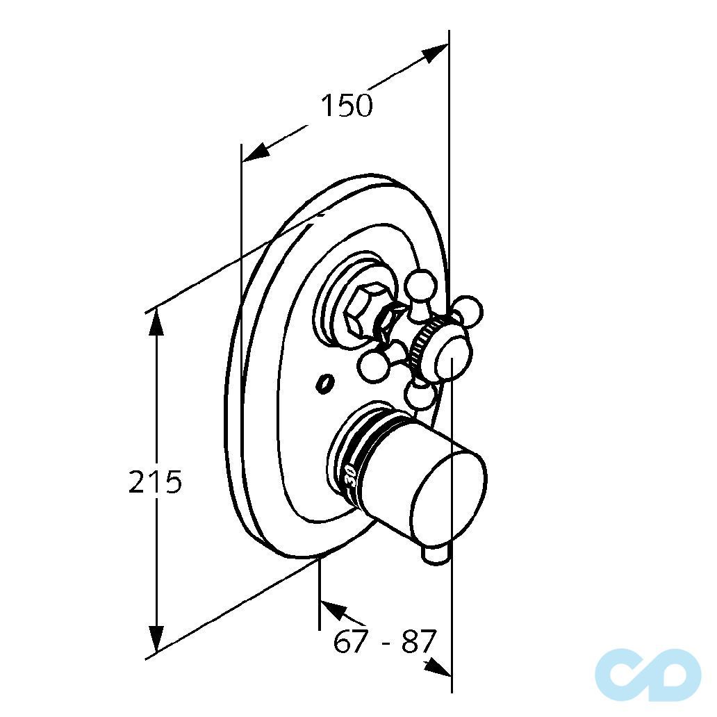 креслення Термостат Kludi Adlon 517204520