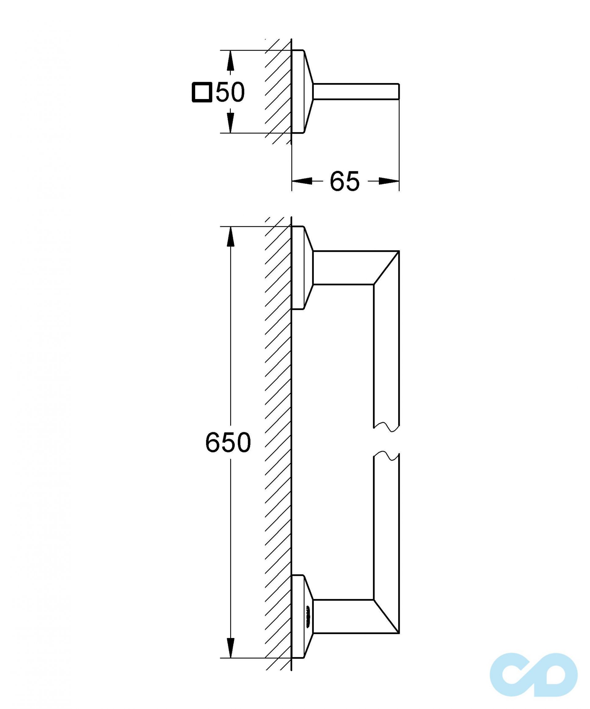 креслення Тримач Grohe Allure Brilliant 40497000