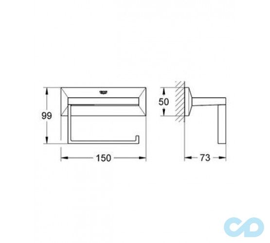 креслення паперотримач Grohe Allure Brilliant 40499000